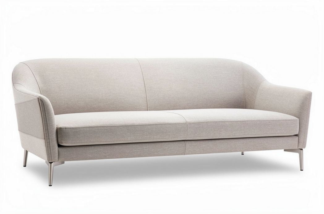 Sofa tapicerowana w odcieniu jasnoszarym 210 x 80 x 75cm