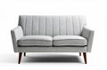 Sofa dwuosobowa z szarego materiału o wymiarach 150 x 80 x 75cm